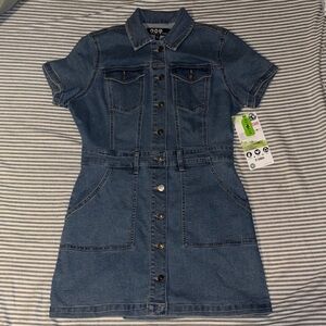 denim button up dress